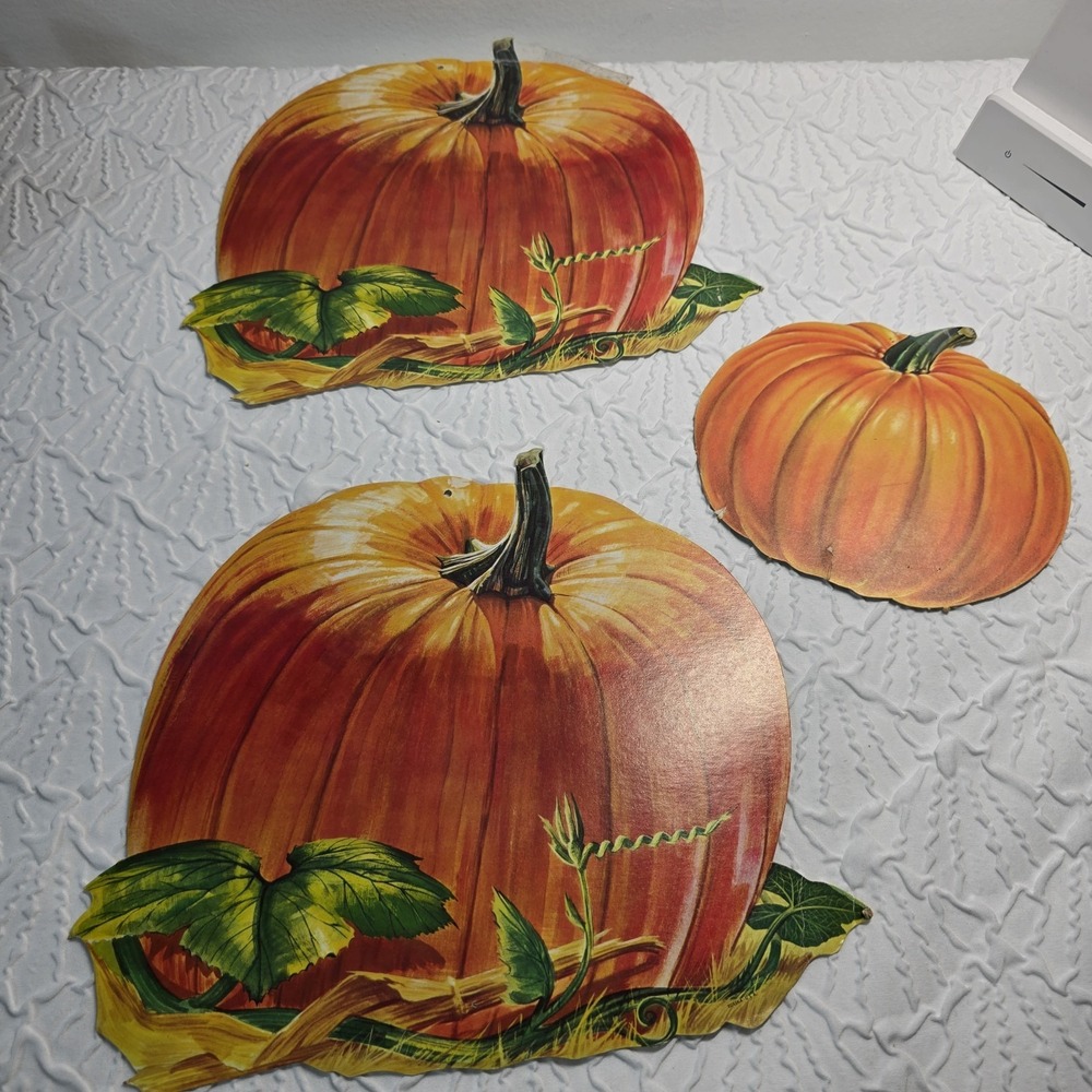 VINTAGE FALL EUREKA‎ PUMPKINS THANKSGIVING DIE CUT HALLOWEEN